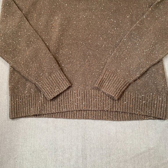 Ana Brown Speckled Knit Sweater Crewneck Womens Size Medium - Picture 2 of 8